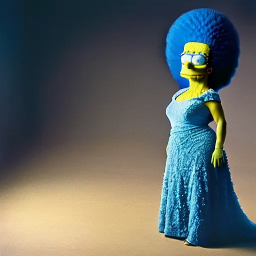 Image similar to uhd photorealisitc candid photo of marge simpson. photo by annie leibowitz and steve mccurry