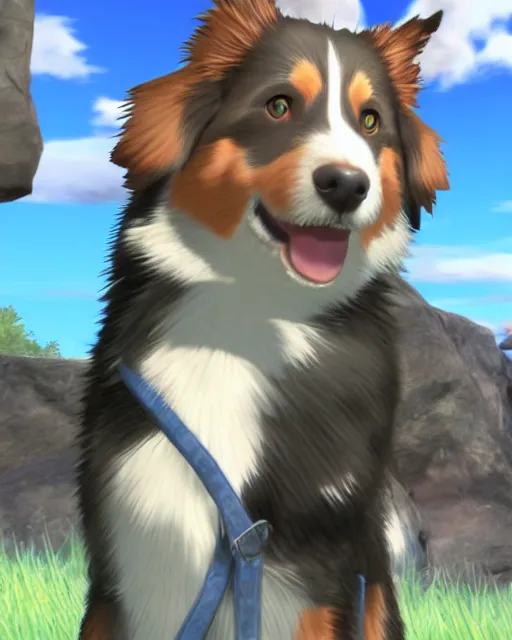 Image similar to australian shepherd with noah in xenoblade chronicles