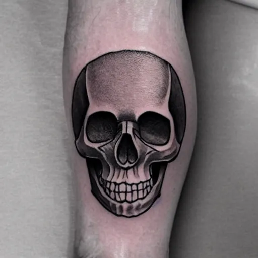 Image similar to tattoo design, stencil, tattoo stencil, traditional, a world famous tattoo of a geometric skull