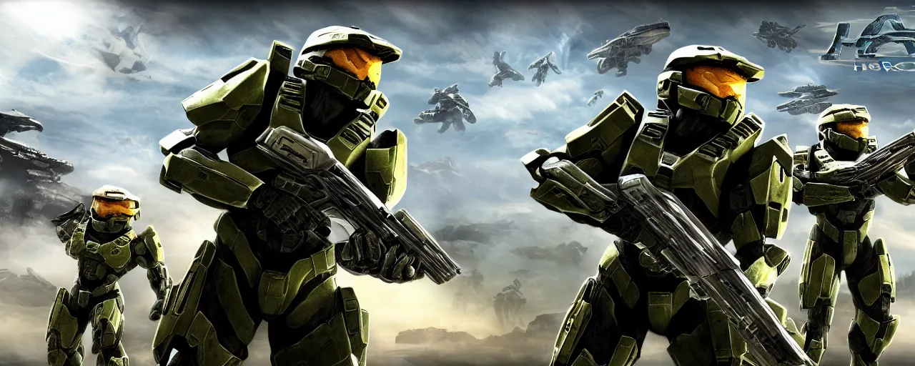 Prompt: halo reach wallpaper