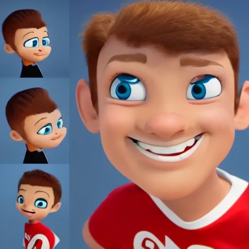 Image similar to A new cartoon cartoon character of a boy in the mix of disney and pixar style, name of the character is chad, 8k, insane details, ultrarealistic