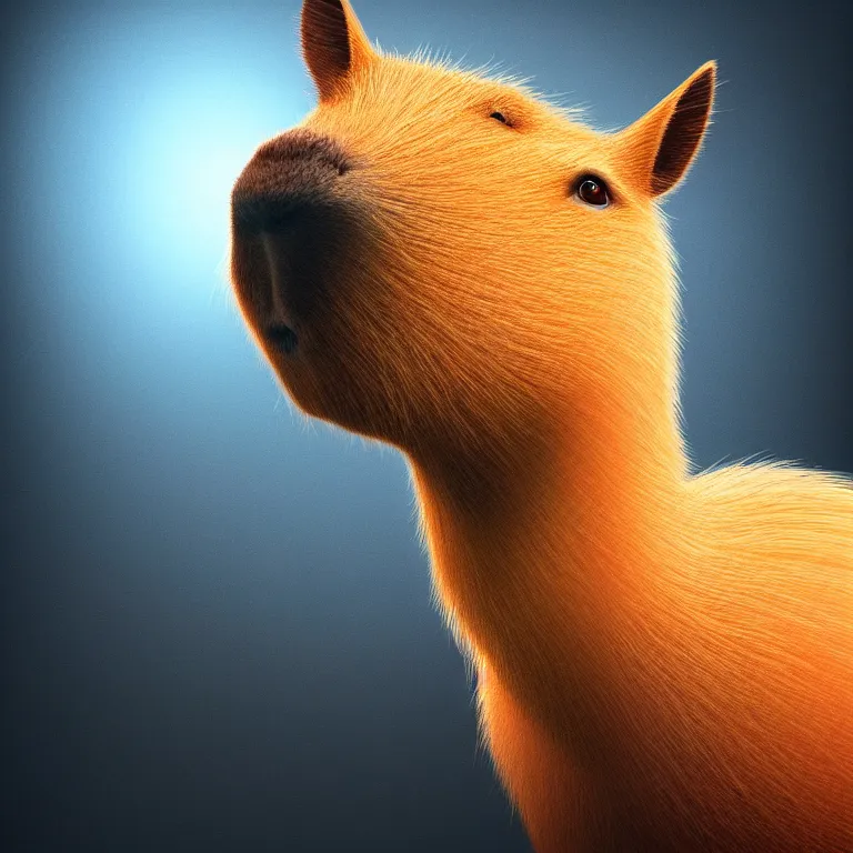 Prompt: a capybara behind a colorful ring light, octane render, trending on artstation, greg rutkowski very coherent symmetrical artwork. cinematic, hyper realism, high detail, octane render, 8 k