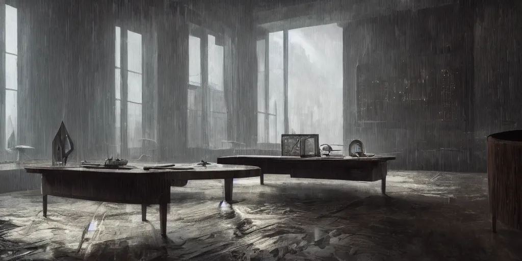 Prompt: furniture designs in the style of blade runner, 3d render, unreal engine, interior design, Les Edwards, Zdzislaw Beksinski, Carl Gustav Carus, John Harris, Michal Karcz, Zhang Kechun, Mikko Lagerstedt, Scott Listfield, Steven Outram, Jessica Rossier.