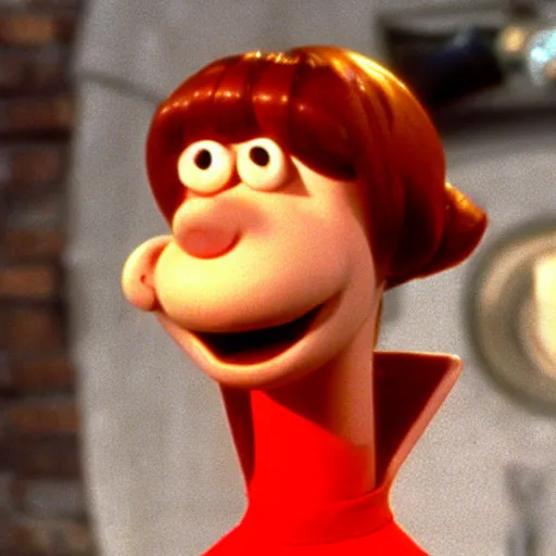 Prompt: still of velma from wallace and gromit