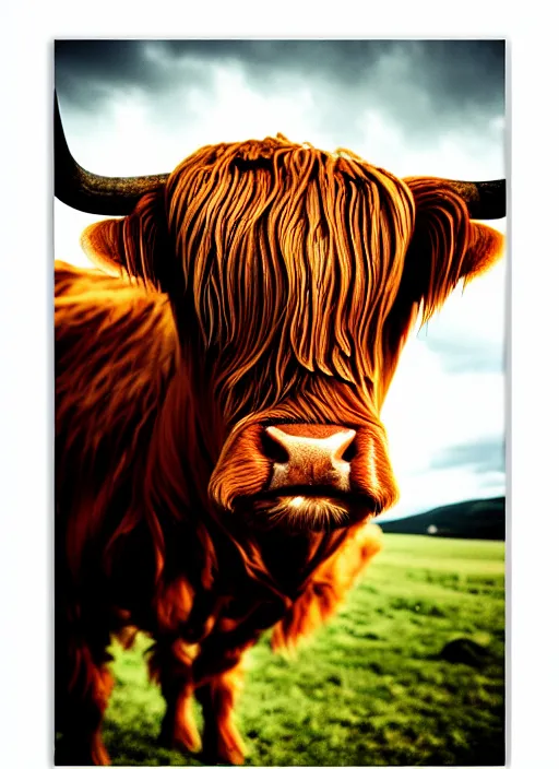 Image similar to highland cattle artwork poster