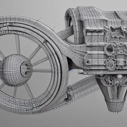 Image similar to a concept of a detailed and intricate design of a mechanical deconstructor 3 d design, great finesse organic hyper detailed, engineering blueprints, technical drawings, calculus, stained paper,