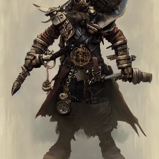 Image similar to steampunk rat warrior, by ruan jia