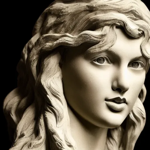 Prompt: potrait of taylor swift as a sculpted statue, greek, highly detailed, sharp focus