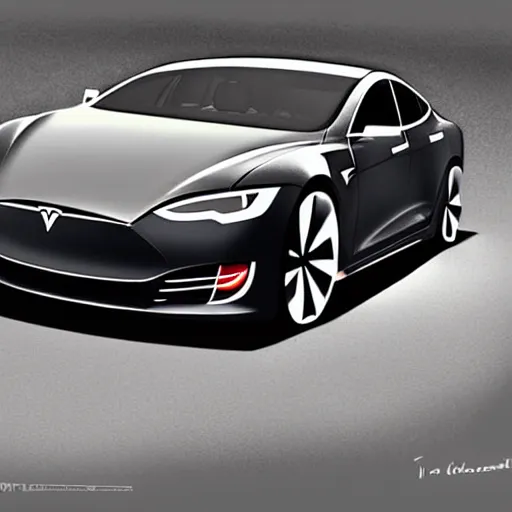 Prompt: Tesla Model S as a 70’s car, concept art, digital art