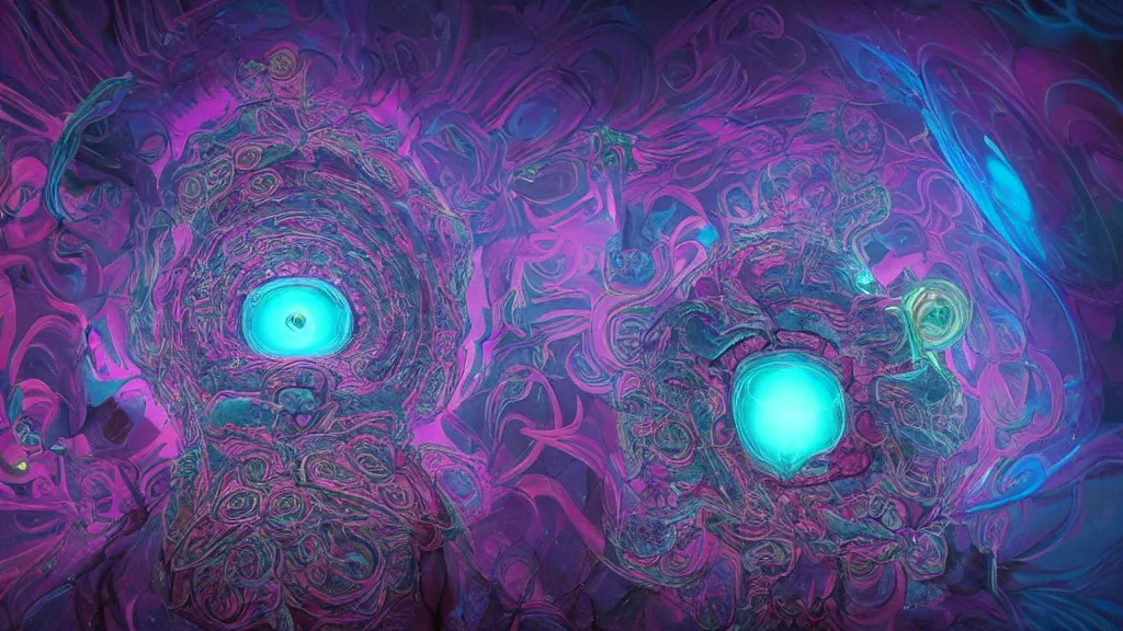 Prompt: A well composed portrait of a wide eyed monkey, shrouded in lsd visuals dmt visuals shroom visuals a monkey face spirals and fractal designs infinity, by anato finnstark and moebius and beeple and in the middle a portal back to reality, filmic, cinematic, into the void, octane render, pbr, path based rendering, volumetric clouds, particle physics, glorious