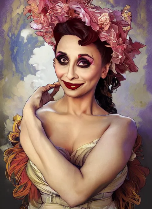 Image similar to bianca del rio, painting by artgerm and greg rutkowski and alphonse mucha