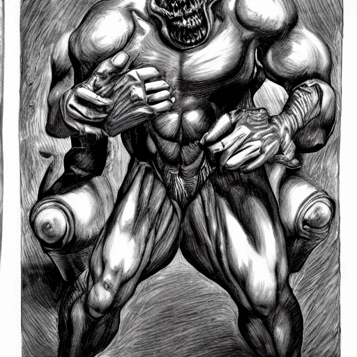 Image similar to Doom captured Mancubus anatomical study