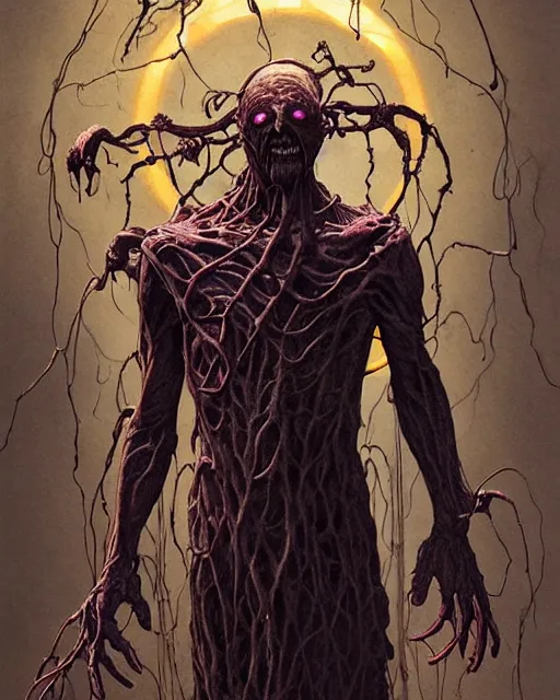 Image similar to the platonic ideal of flowers, rotting, insects and praying of cletus kasady ultimate carnage thanos dementor doctor manhattan chtulu nazgul bioshock, artstation, detailed, intricate, hyperrealism, intense, scary, decay, dmt, art by brock hofer and artgerm and greg rutkowski and alphonse mucha