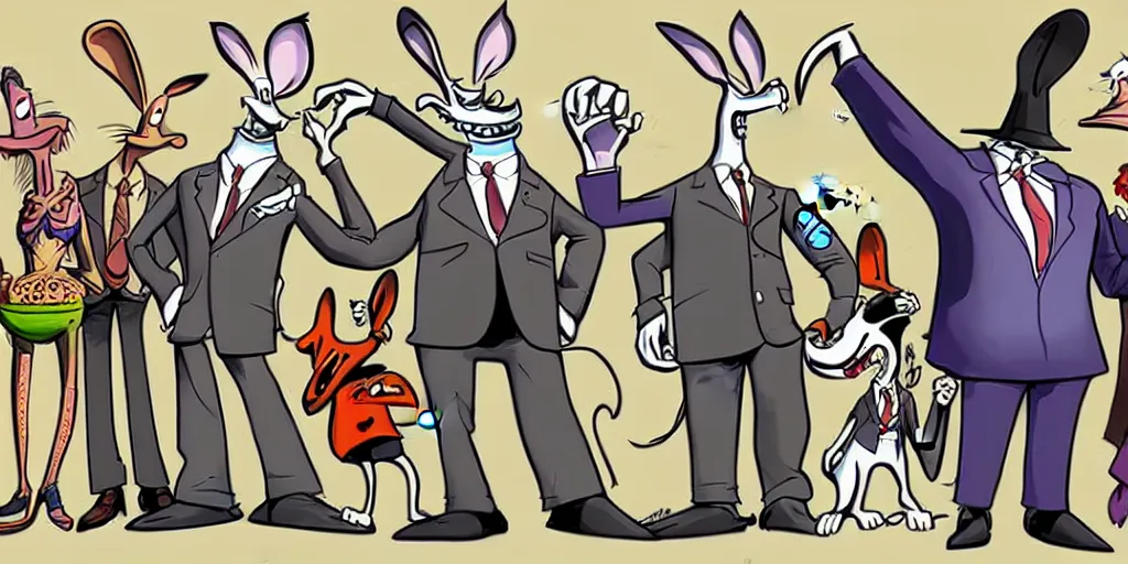 Image similar to cartoon concept art from sam and max