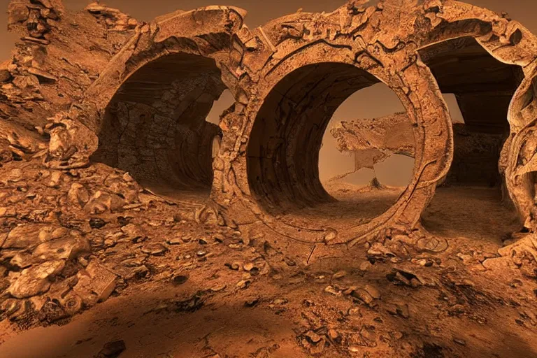 Image similar to a portal gate in the ruins on mars leads to another dimension, portal, gate, dimension, arstation