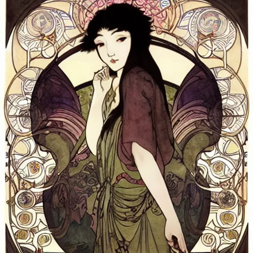 Prompt: kaho shiubya, mucha style,