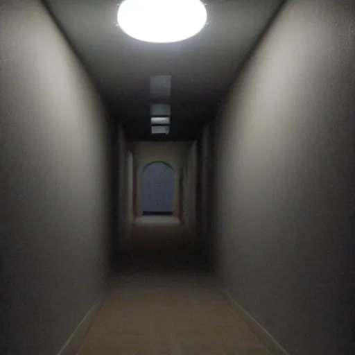 Image similar to a dark and recursive hallway, with a heavenly glow