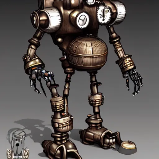 Image similar to a steampunk robot, photorealistic