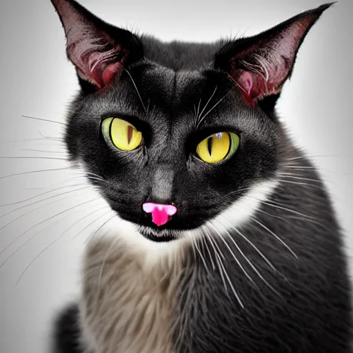 Image similar to a vampire - cat - hybrid, animal photography, wildlife photo