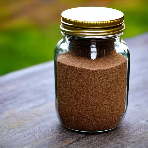 Prompt: a jar of dirt