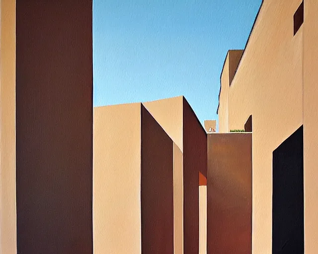 Image similar to a painting by ricardo bofill