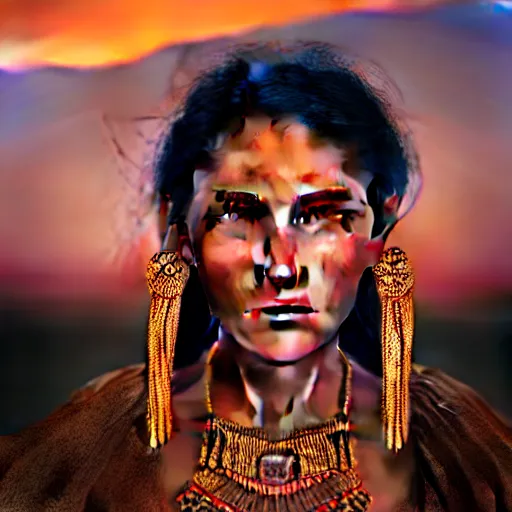 Prompt: photographic portrait of a stunningly beautiful aztec female in soft dreamy light at sunset, contemporary fashion shoot, by edward robert hughes, annie leibovitz and steve mccurry, david lazar, jimmy nelsson, breathtaking, 8 k resolution, extremely detailed, beautiful, establishing shot, artistic, hyperrealistic, beautiful face, octane render