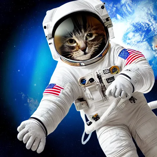 Prompt: photo of astronaut cat, ultra hd, ultra detailed, 8 k
