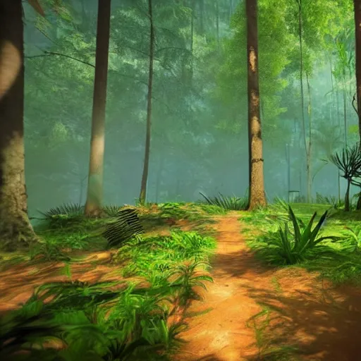 Prompt: A forest in the style of Far Cry 3