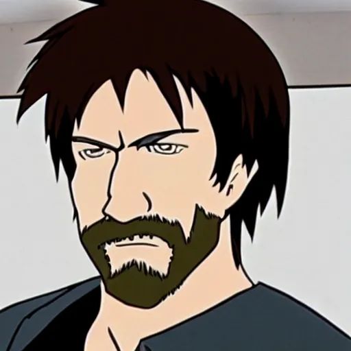 Image similar to Chuck Norris as a anime character