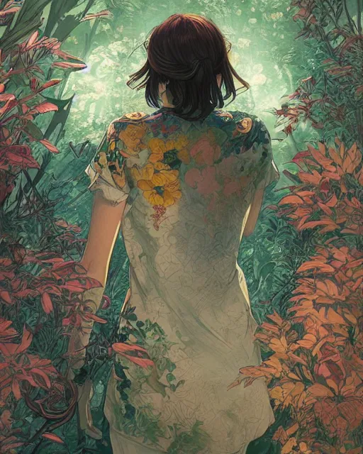 Prompt: a girl at the zoo, full shot, visible face, ambient lighting, detailed, art by ayami kojima, makoto shinkai, kilian eng