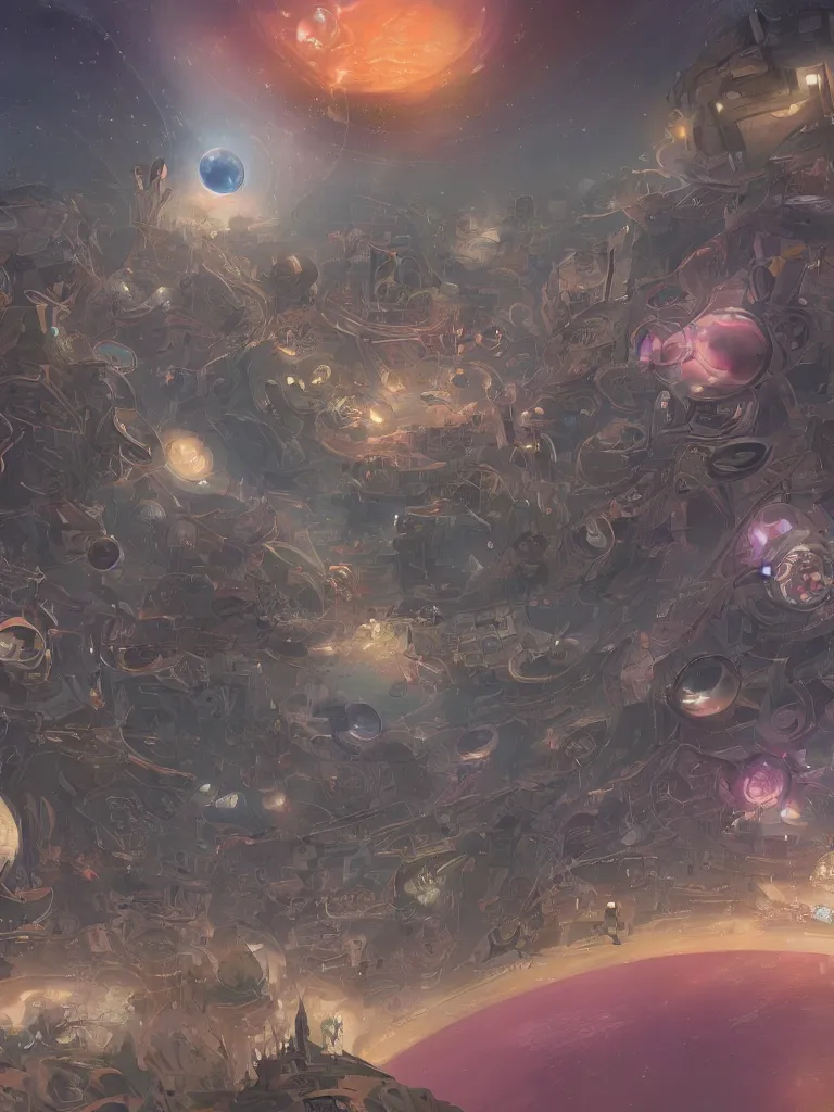 Image similar to multiverse by Disney Concept Artists, blunt borders, rule of thirds