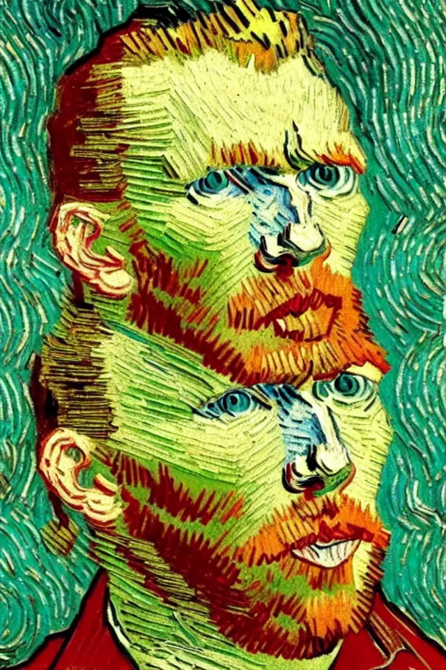 Image similar to winking self - portrait of van gogh