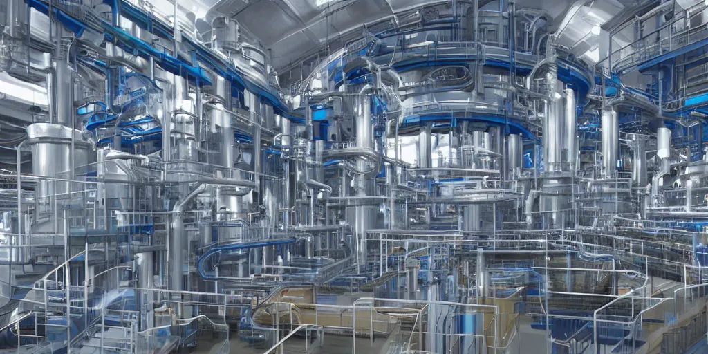 Prompt: a beautiful futuristic hyper realistic oil pipes processing plant