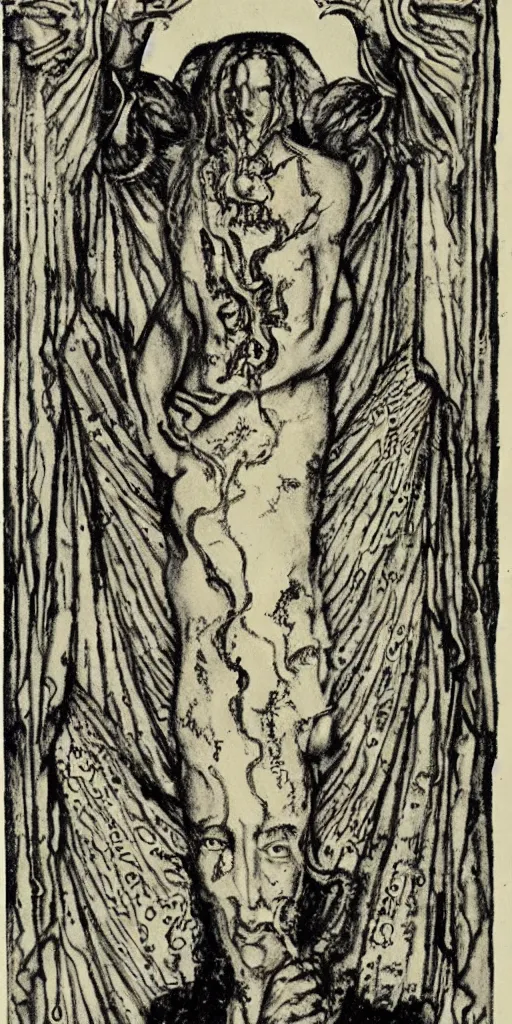 Image similar to judgement tarot card by austin osman spare