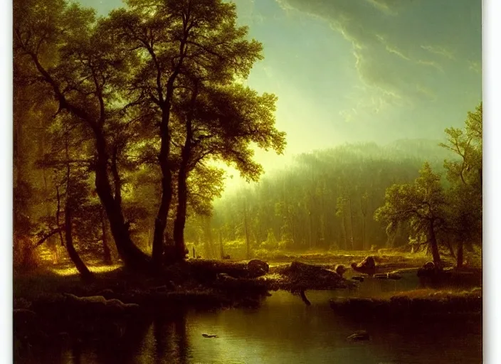 Prompt: 🌲🌳 by alberrt bierstadt