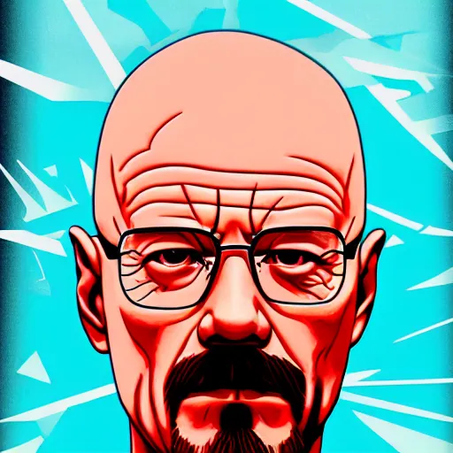 Image similar to walter white vaporware, 1 9 8 0 s, epic detail, colourful, nostalgic, clear focus, sharp,