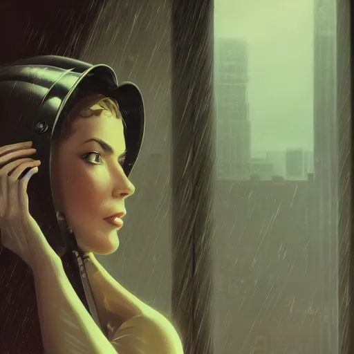 Image similar to detailed face of a woman, clockwork, moment, tectonic sky, skydome, bullet train, turbines, utopian, tech noir, wet reflections, prism, atmospheric, ambient, pj crook, syd mead, livia prima, artgerm, greg rutkowski, nick alm, casey baugh