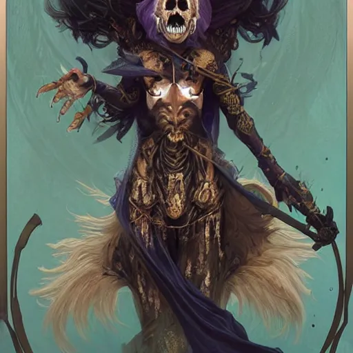 Image similar to Death tarot card design portraying Hello Grim Kitty, D&D, MtG art,fantasy, intricate, elegant, highly detailed, digital painting, artstation, concept art, smooth, sharp focus, hyperrealistic,illustration, art by artgerm and greg rutkowski and alphonse mucha