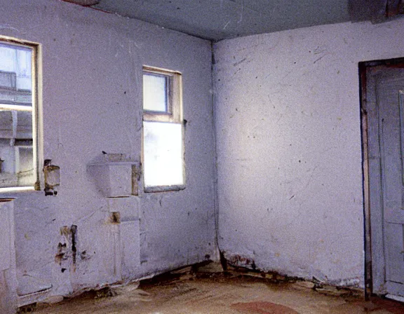 Image similar to 8 k, medium size room with figure film still 1 9 9 2 industrial skin water mold