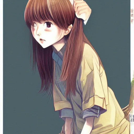 Image similar to young girl by suehiro maruo, detailed, manga, illustration