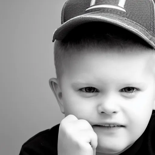 Image similar to A 35mm photograph of Thor as a kid, high details, medium shot, studio lighting