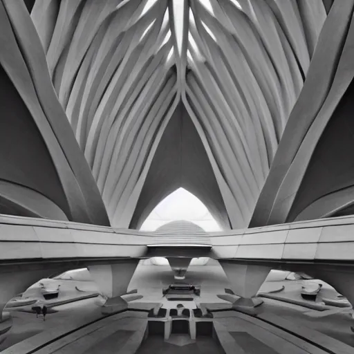 Prompt: interior of a futuristic lotus temple, by syd mead and buckminster fuller, intricate contemporary architecture, photo journalism, photography, cinematic, national geographic photoshoot