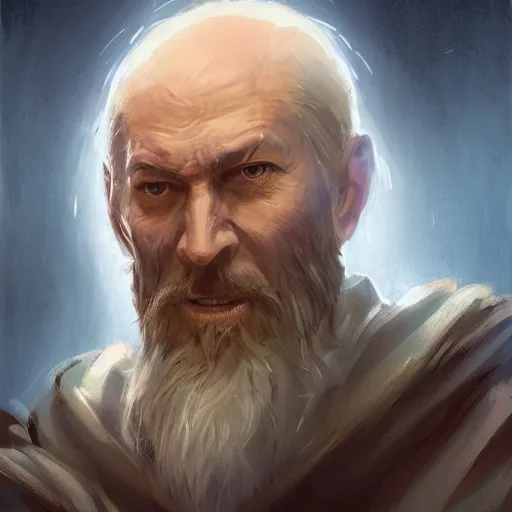 Image similar to portrait of a man by greg rutkowski, old jedi master, he looks like cameron monaghan, beard, wearing a blue jedi robes, star wars expanded universe, he is about 8 0 years old, highly detailed portrait, digital painting, artstation, concept art, smooth, sharp foccus ilustration, artstation hq