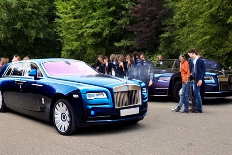 Image similar to stoned teenagers decided to drown Rolls-Royce