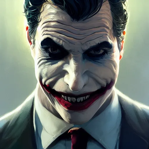 Image similar to highly detailed portrait joker bruce wayne gta v, stephen bliss, unreal engine, fantasy art by greg rutkowski, loish, rhads, ferdinand knab, makoto shinkai and lois van baarle, ilya kuvshinov, rossdraws, tom bagshaw, global illumination, radiant light, detailed and intricate environment