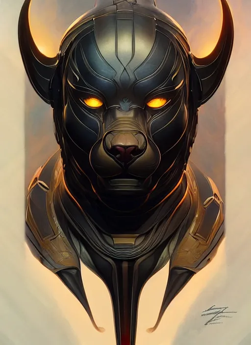 Prompt: symmetry!! portrait of a panther, sci - fi armour! muscular, fantasy, intricate, elegant, highly detailed, digital painting, artstation, concept art, smooth, sharp focus, illustration, art by artgerm and greg rutkowski and alphonse mucha