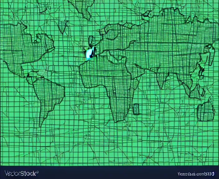 Image similar to top down 2d vector map with black background and green islands