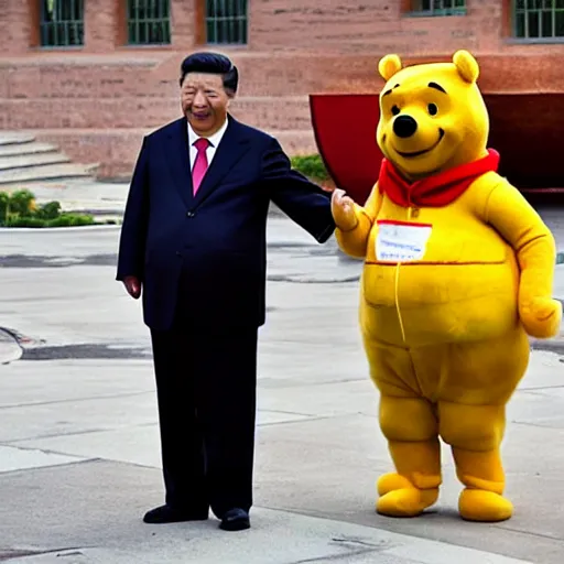 Image similar to Xi Jinping in a Winnie the Pooh costume