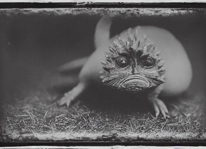 Prompt: wet plate photo of a real life pokemon slugma, ultra realistic, sharp focus