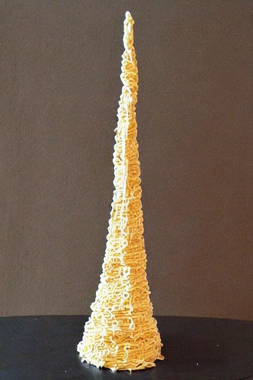 Image similar to the eiffel tower made of pasta and cream